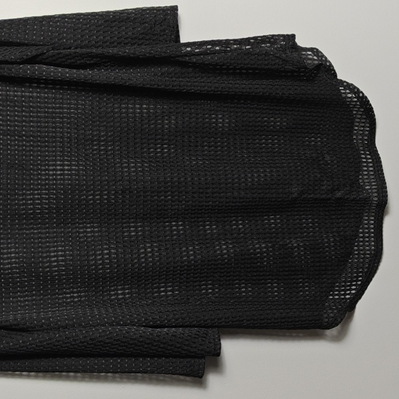 JORDAN TAYLOR Sheer Black Mesh Beach Cover Tunic Shirt Size Large - Picture 10 of 13